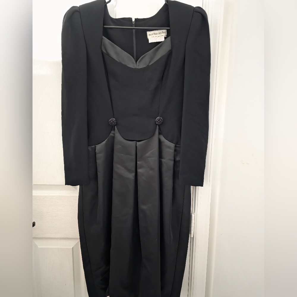 Morton Myles for The Warrens Elegant Black Vintage Dress Size 8 - Picture 2 of 5